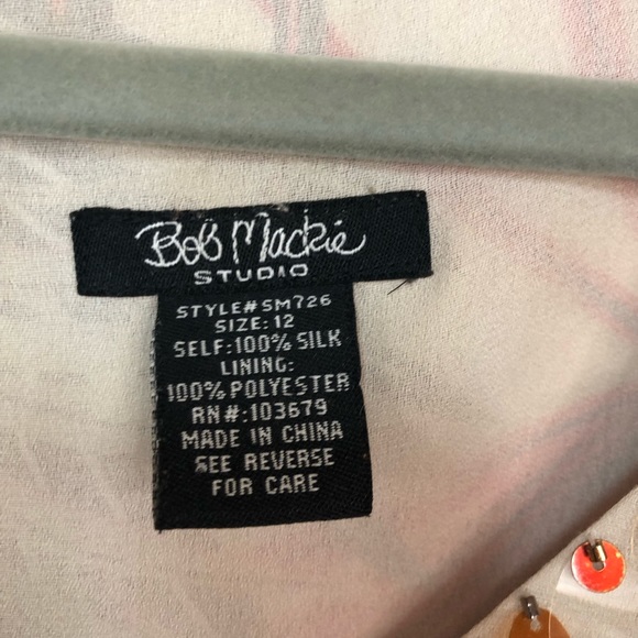 Bob Mackie Women’s Top Tank Sleeveless Silk Sequins Size Zip Lined - Picture 7 of 8